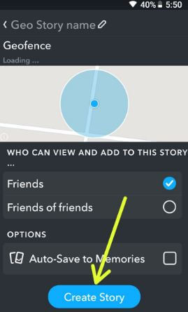 How to create Snapchat Geofence story in android phone
