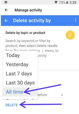 How to delete Google voice search history android Oreo