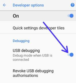 How to enable USB debugging on android 9.0