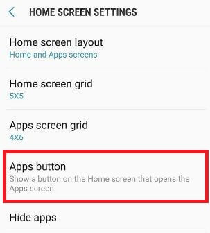 How to get app drawer back in Galaxy Note 8 device