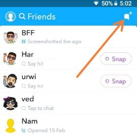Make a Group on Snapchat in android