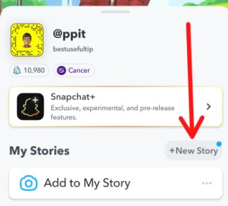 Make a story on Snapchat