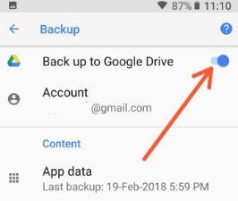 Recover deleted contacts and call logs in Oreo using Google drive
