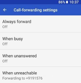Set call forwarding on android 8.1 Oreo
