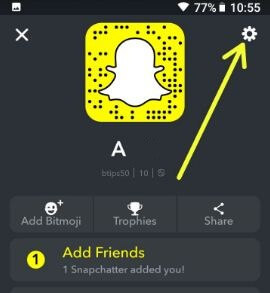 Snapchat settings in android phone
