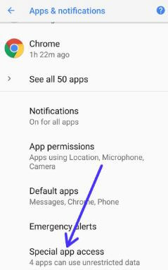 Special app access feature in android Oreo