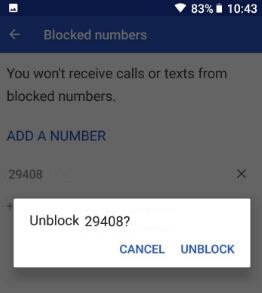 Unblock phone number in android 8.0 Oreo