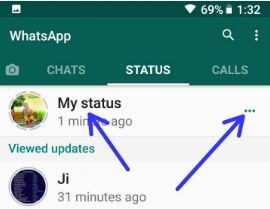 WhatsApp status view in android devices