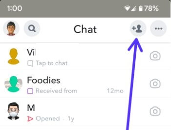 Add Snapchat users to your snaps on Android device