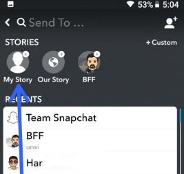 Add animated GIFs to Snapchat stories in android