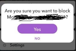 Block Snapchat user on android