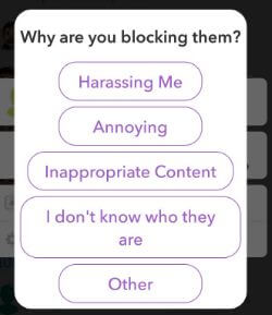 Block someone on Snapchat android