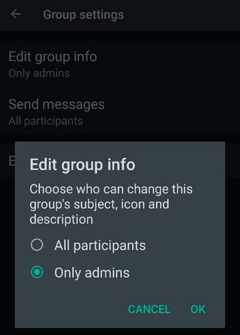 How to Edit Who Can Change Group's Subject, icon, and description