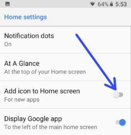 How to turn off add icon to home screen on android Oreo