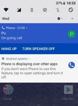 Messenger is displaying over other apps notification on galaxy S9 plus