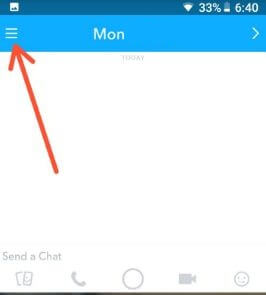 Snapchat settings for user in android