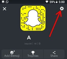 Snapchat settings in your android phone