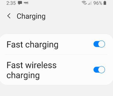 Turn on Fast Wireless Charging in Samsung Galaxy S10 Plus One UI 2.0