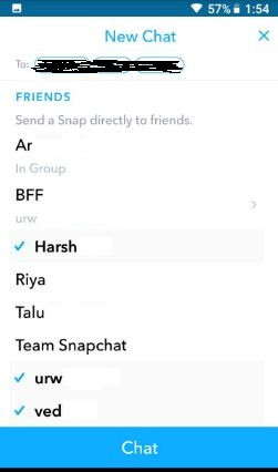 Group video call on Snapchat android