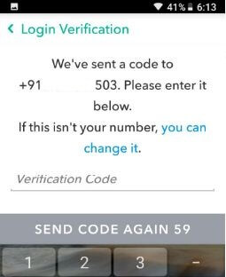 Login verification Snapchat