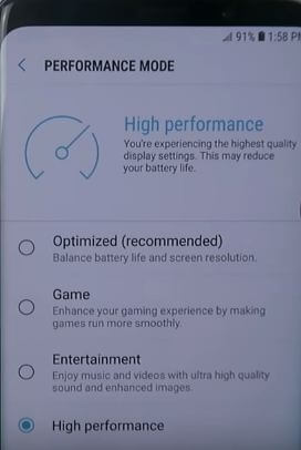 Performance mode galaxy S9 and galaxy S9 plus