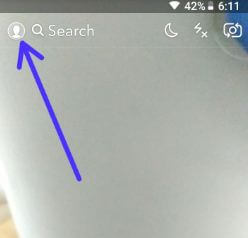 Profile icon in Snapchat android