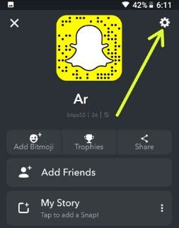 Snapchat settings for android device