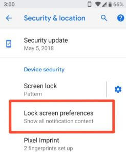 Android P Lockdown feature lock screen security