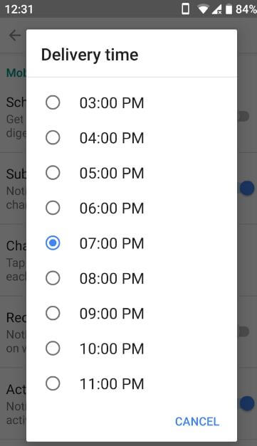 Automatically enable schedule digest in YouTube app android