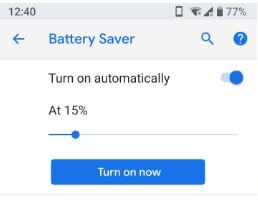 Battery saver in android P