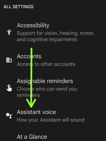 Change Google Voice Assistant Settings on Android