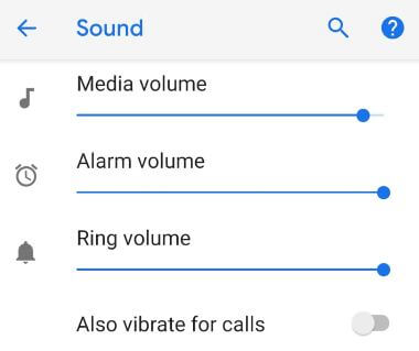 Change the ringtone volume on android P 9.0