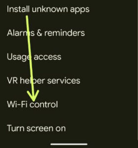 How to Disable App WiFi Control on Android 12 device
