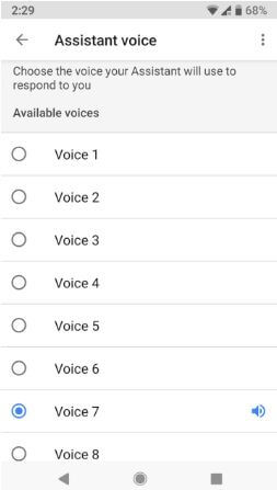 How to change Google Assistant voice on android phone