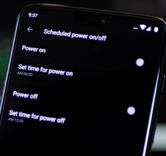 How to scheduled Power on or off in OnePlus 6