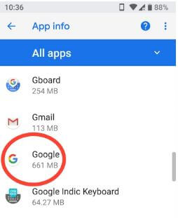 Open Google App in your android P 9.0