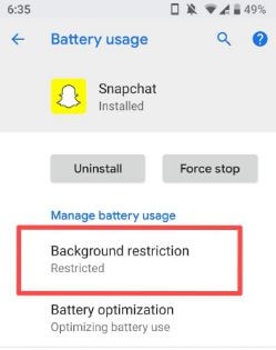 Restrict apps in android P 9.0