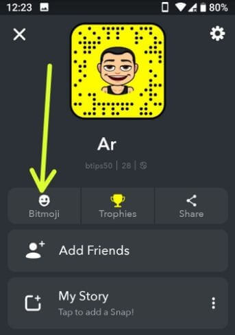 Snapchat Bitmoji settings