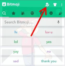 Snapchat avatar in Bitmoji app android