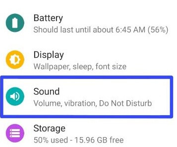 Sound settings in Android P 9.0