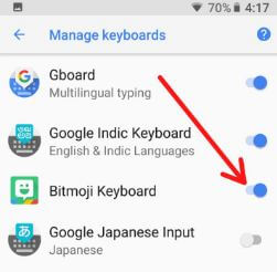 Use Bitmoji keyboard in Google keyboard