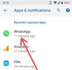 WhatsApp app in your android smartphone