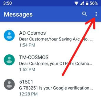 Android messages app in your device