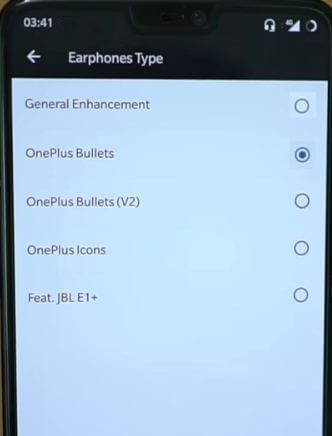 How to change Earphone types on OnePlus 6 Oreo