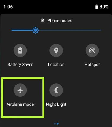 Turn Airplane mode on or off to fix WhatsApp video calling issue