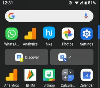 App action in Google Pixel and Pixel XL