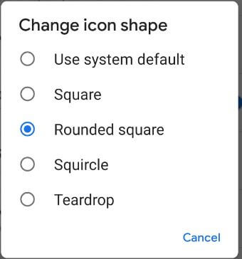 Change icon shape in android P 9.0 device