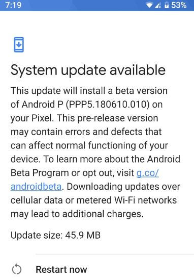Download and install Android P beta 4 for Google Pixel XL