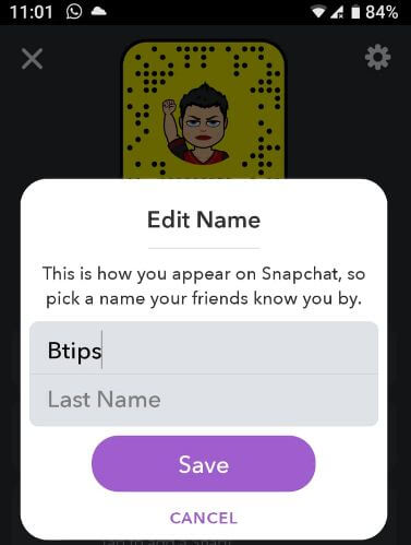 How to change Snapchat username on android