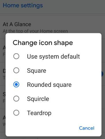 How to change icon shape in android P 9.0